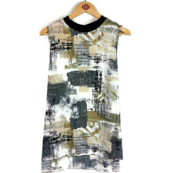 bobeau Tops - Bobeau Women's Cross Hatch Print Sleeveless Top bobeau Tops - Bobeau Women's Cross Hatch Print Sleeveless Top